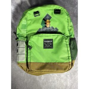 Minecraft JINX Green Backpack Sword Pickaxe School Book Bag Gamer Kids Travel